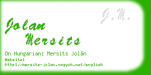 jolan mersits business card